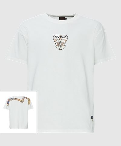 EVISU T-shirts HANAFUDA PATCHES DAICOCK PRINTED SS TEE  Vit